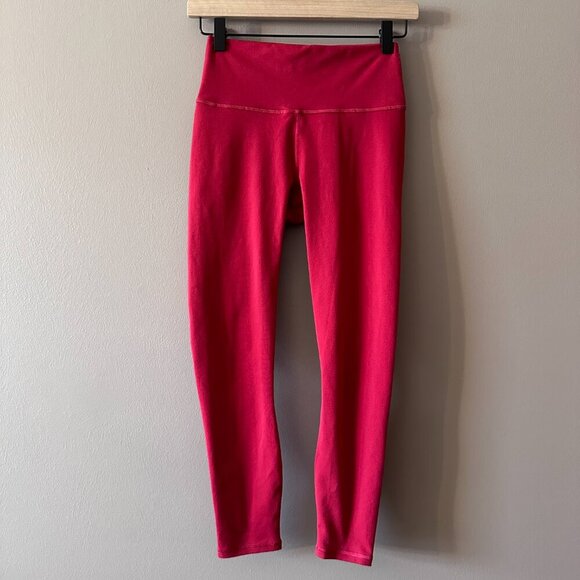 Women's S/M? Fabletics Powerhold Red Athletic Leggings Fitted Yoga Athletic - Picture 2 of 6
